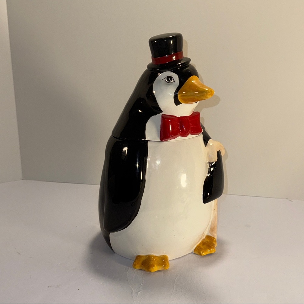 Penguin Cookie Jar with Top Hat